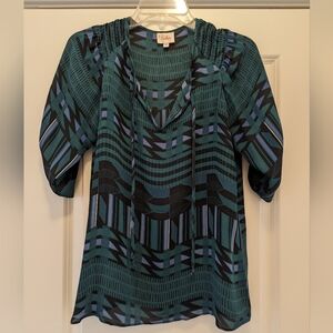 Parker 100% silk blouse with tie detail